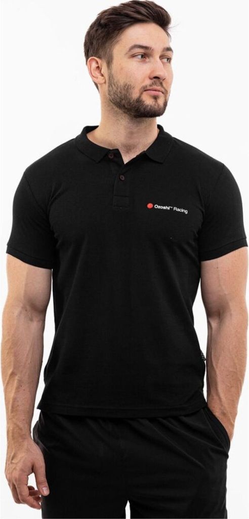 Klassisches schwarzes Herren Poloshirt aus atmungsaktiver Baumwolle K15835