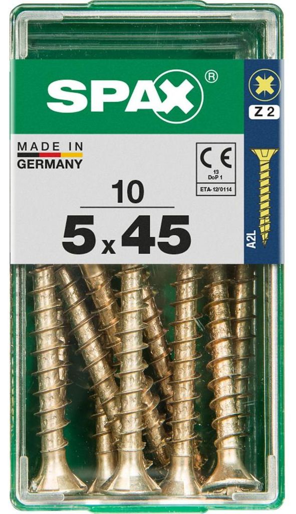 Spax Universalschrauben 5.0 x 45 mm PZ 2 - 10 Stk.