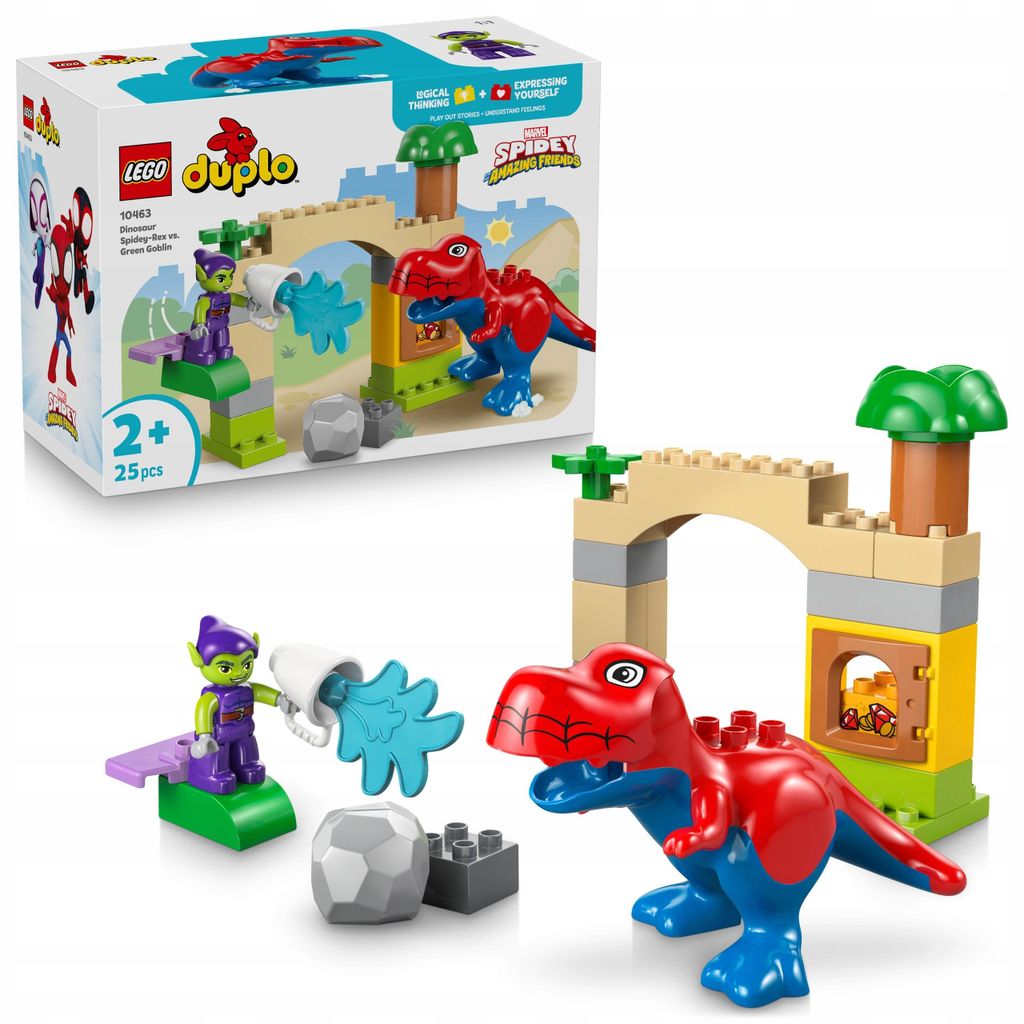 LEGO DUPLO Marvel Spidey-Rex Dinozaur vs Groene Kobold Productafbeelding 