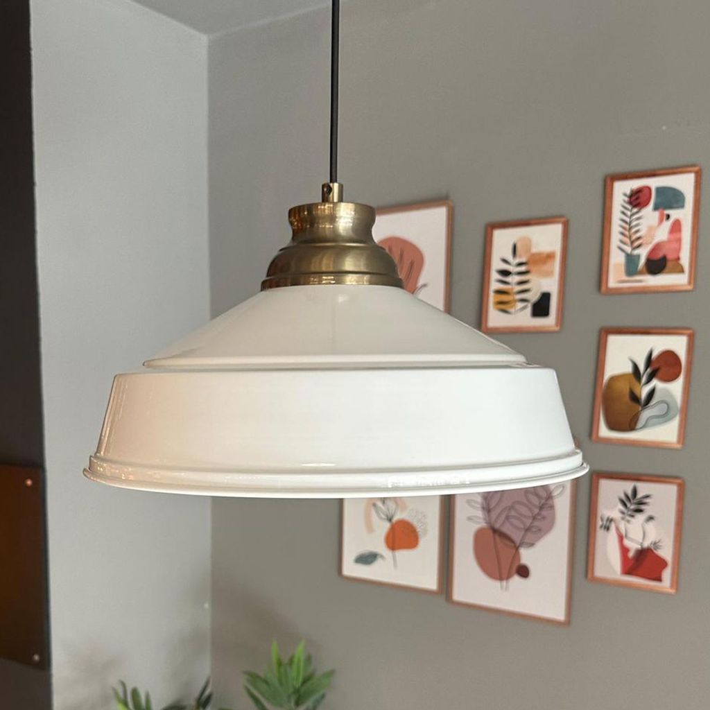Pendelleuchte Asletl Ø35 cm, Industrial Weiß-Weiß Metall Produktbild 