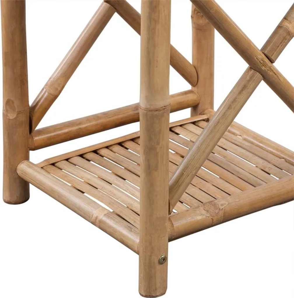 Étagère bambou 3 niveaux quadrangulaire résistante à l'humidité - 5