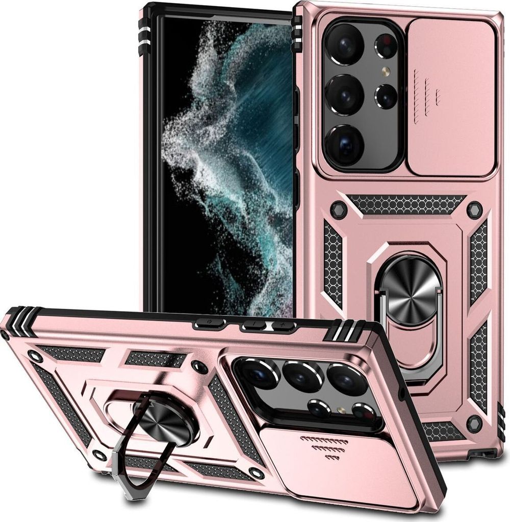 König Design Hülle kompatibel mit Samsung Galaxy S23 Ultra Kunststoff Soft Handyhülle - Handy Case Rose Gold