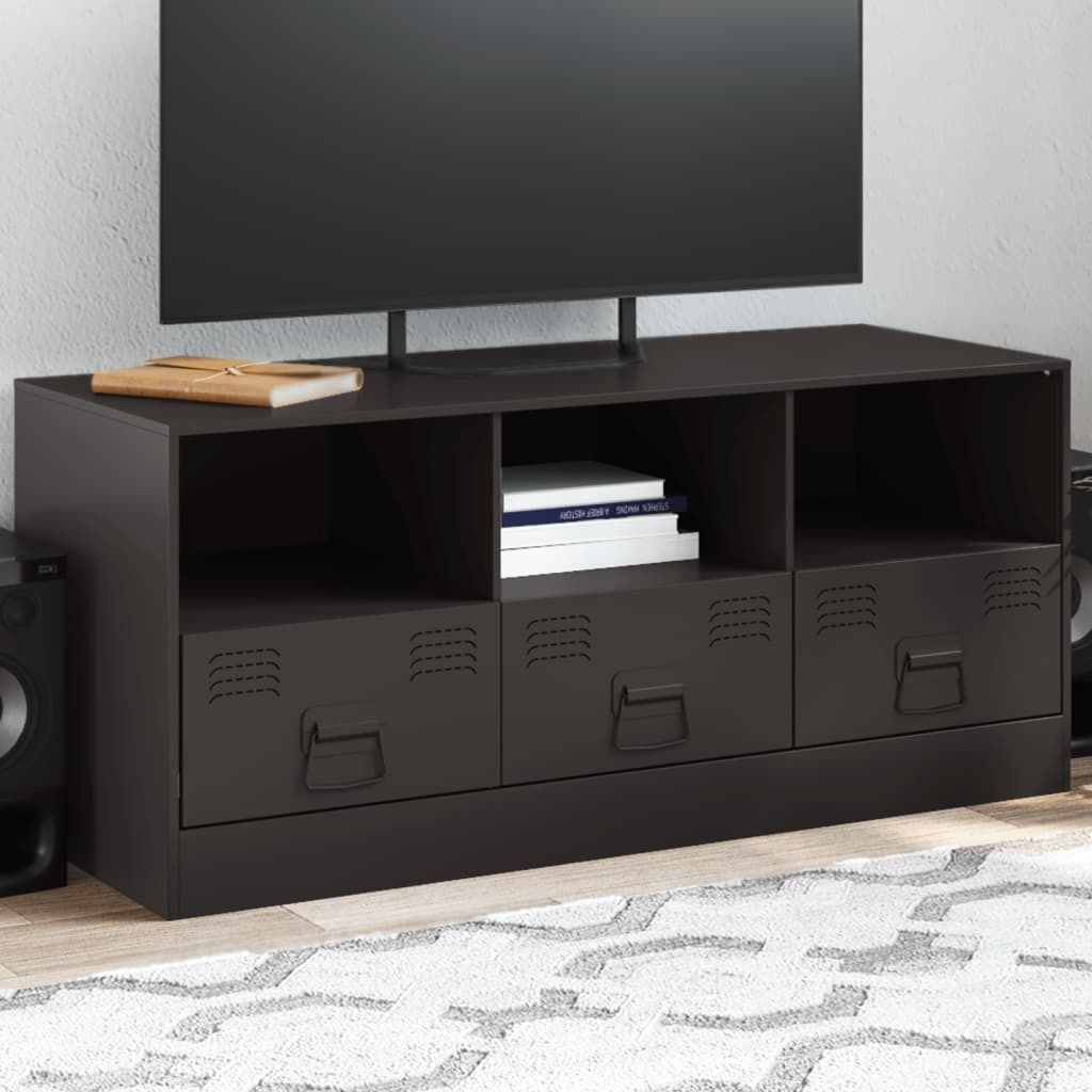 Maison Exclusive - TV-Schrank Schwarz 99x39x44 cm Stahl