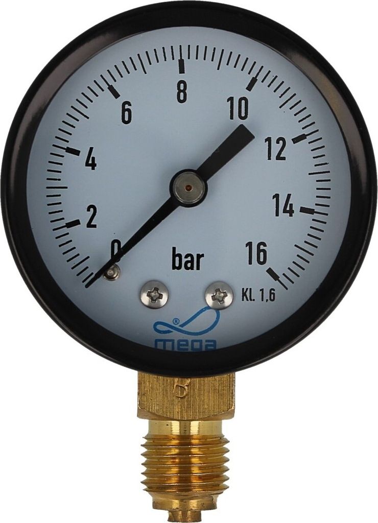 MEGA Druckmanometer 0 - 16 bar - 1/4 Zoll Anschluss nach Produktbild 