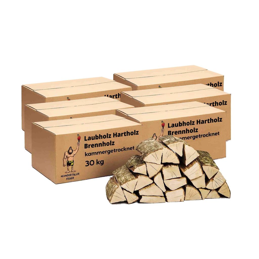 Neandertaler Feuer Brennholz Kaminholz Hartholz – Grillholz 25 cm 180 kg Feuerholz | Holz für Grill Kamin Smoker Ofen | Firewood Laubholz Holzkamin