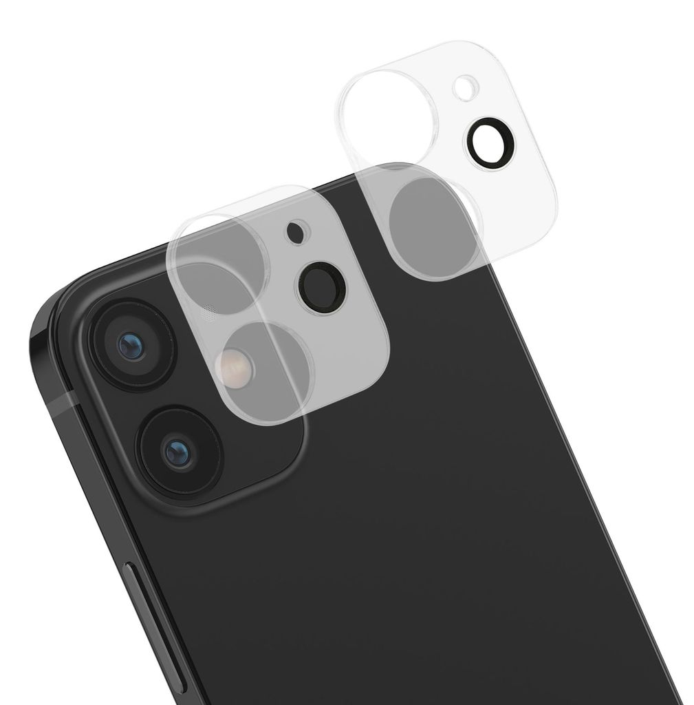 kwmobile 2x Echtglas Handy Kameraschutz kompatibel mit Apple iPhone 12 - Transparentes Schutzglas Set für Smartphone Kamera - gehärtetes Glas Kamera