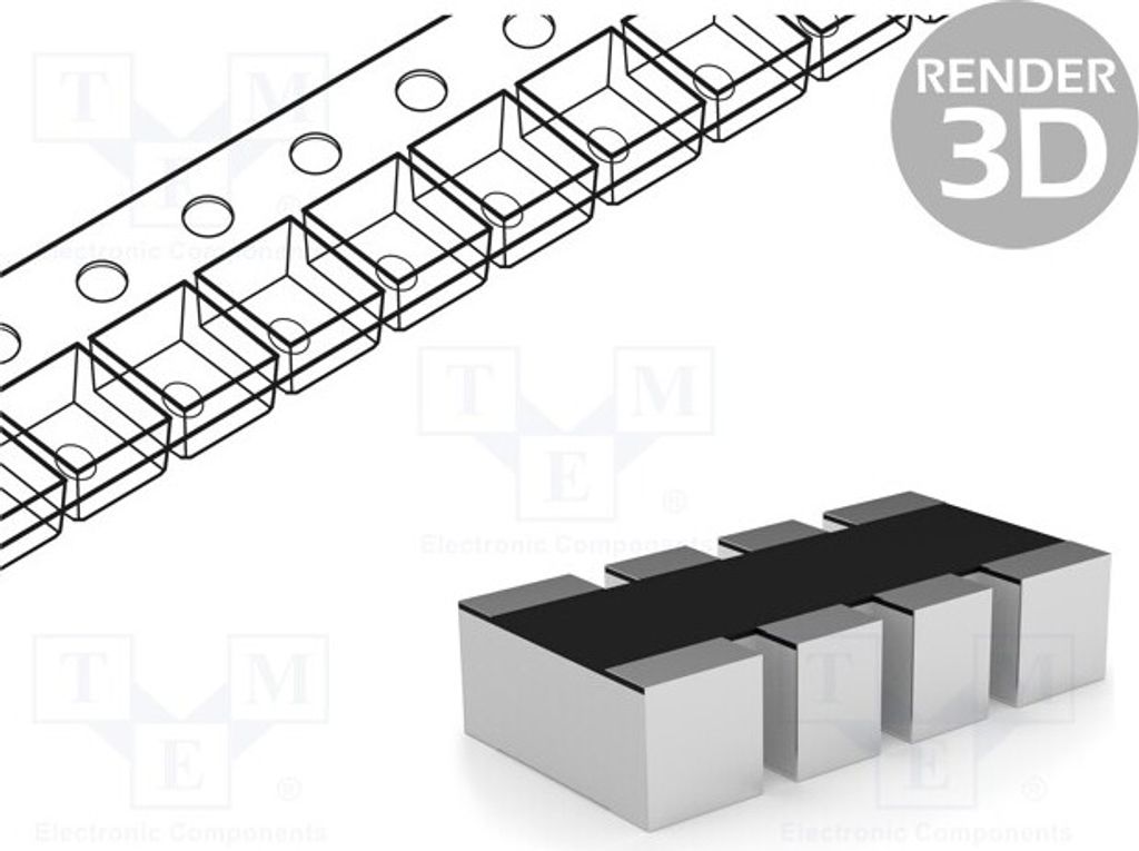 100x Widerstsnetzwerk: Y Anz.Widerst: 4 1206 SMD 100Ω 63mW YC164-JR-07100RL Widerst