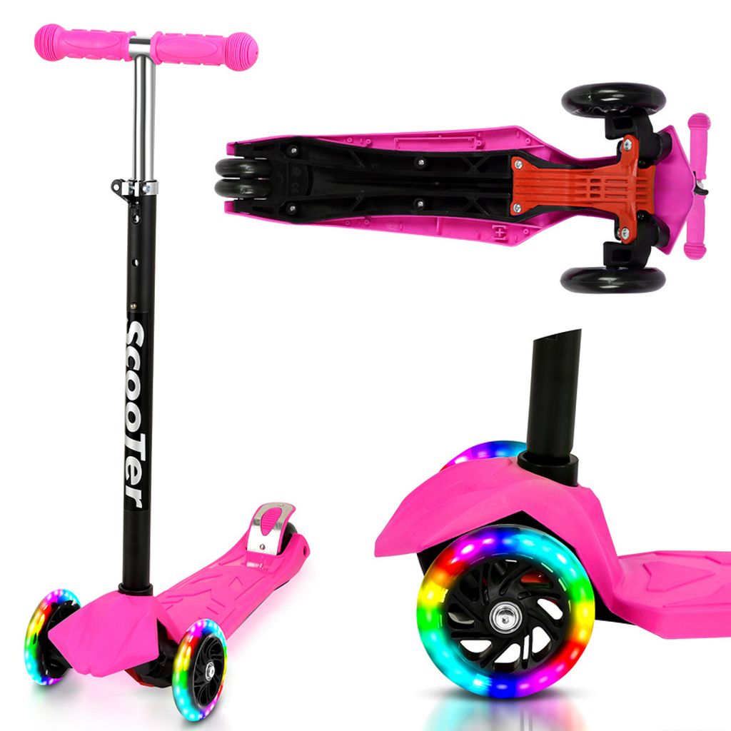 Dreirad Balance Scooter Leuchtende Räder Rosa Mädchen, Spielzeug \ Sport  Sport \ Kinderroller