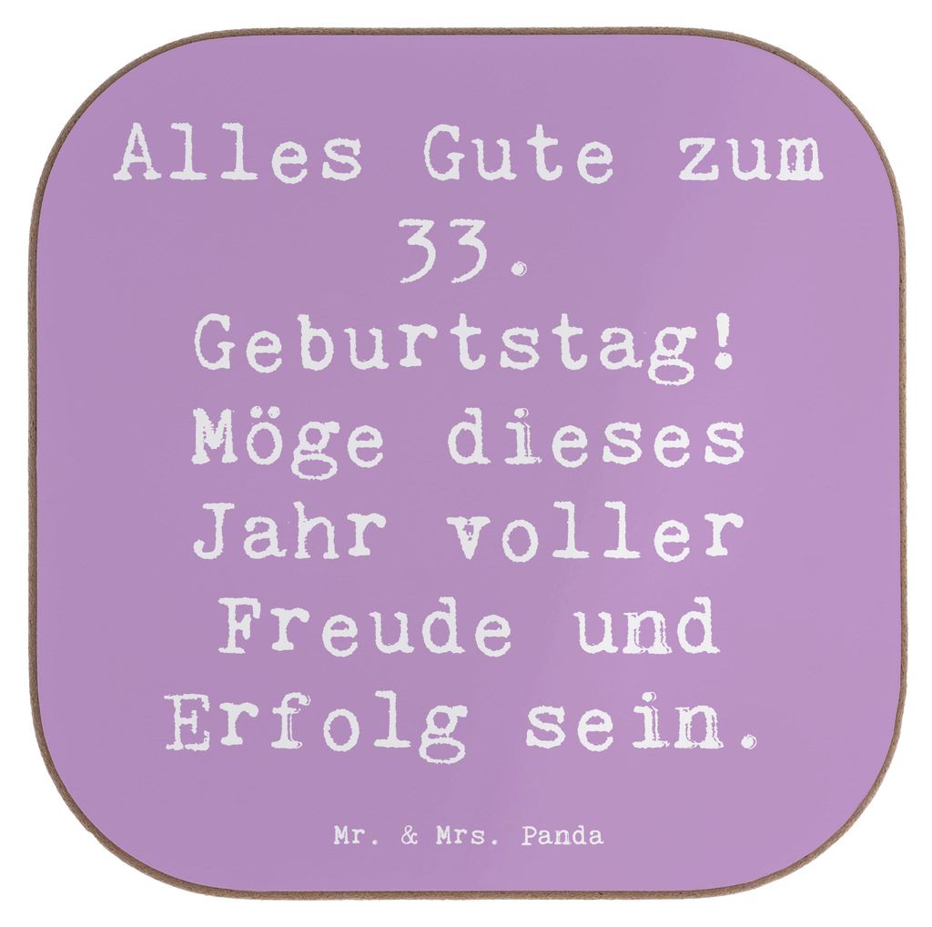 Mr. & Mrs. Panda Untersetzer für Gläser Spruch 33. Geburtstag - Lavendeltraum - Geschenk, unvergessliche Erinnerungen, gläseruntersetzer, Tischs...