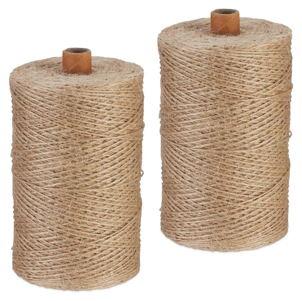 Relaxdays - Ficelle de jute 1 mm, 2 rouleaux de ficelle de Image du produit 