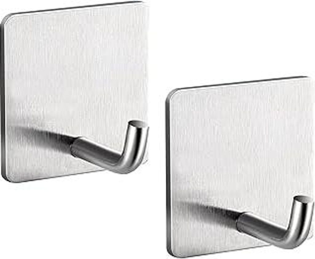 2 Stück Handtuch Halterung Ohne Bohren,Handtuchhaken Ohne Bohren,Bad Handtuchhalter Ohne Bohren,Badezimmer Haken zum Kleben,Badhaken Selbstklebend...