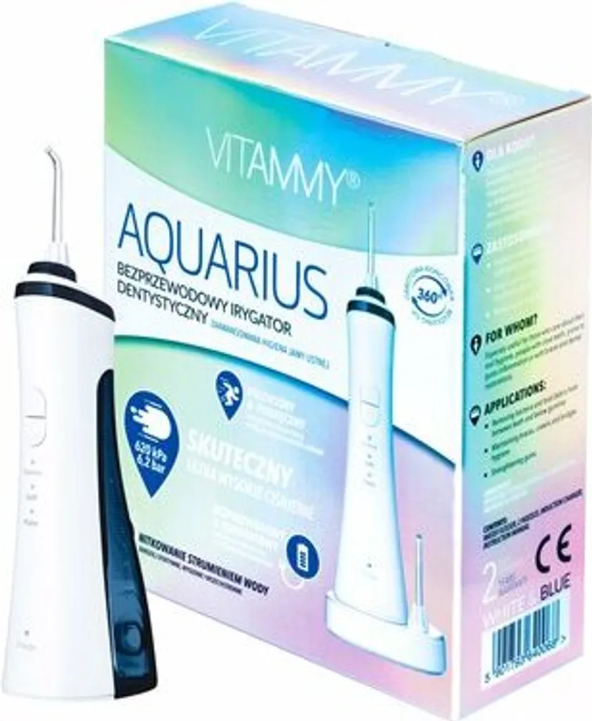 Hydropulseur oral VITAMMY AQUARIUS : jet dentaire rechargeable efficace