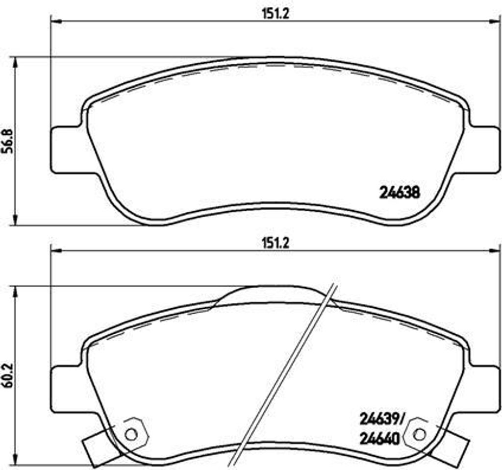 Brembo Bremsbelagsatz, Scheibenbremse Vorderachse P 28 045