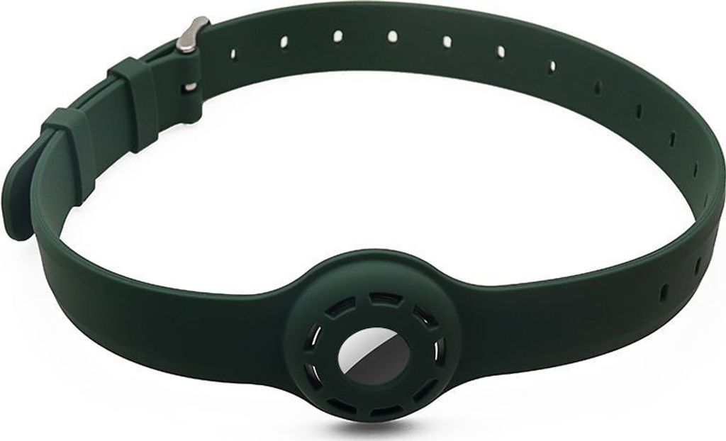 Mobigear Apple AirTag Hülle Flexibles Silikon Halsband - 23.5 - 47.5 cm - Grün