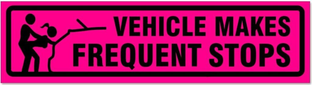 Kiwistar - Autoaufkleber - Pink - Schwarz - 60 x 16 cm - Frequent Stops Girls invertiert - Hinweis Aufkleber Sticker für Auto, Kfz, Fahrrad, PKW, LKW