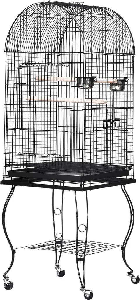 Volière d'intérieur mobile en inox pour petits oiseaux avec tiroir propre
