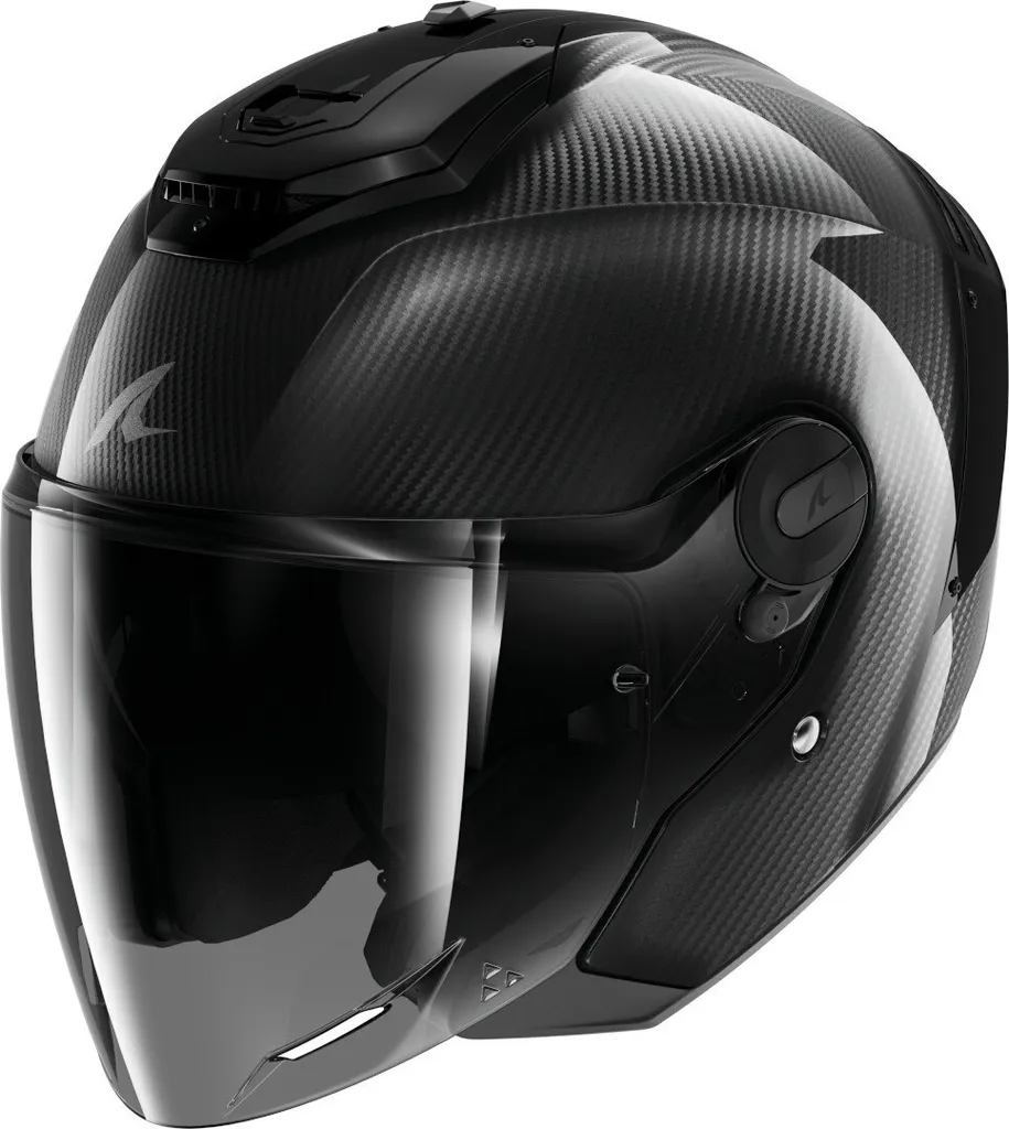 Casque moto jet en carbone Shark RS Jet noir mat taille XS compact