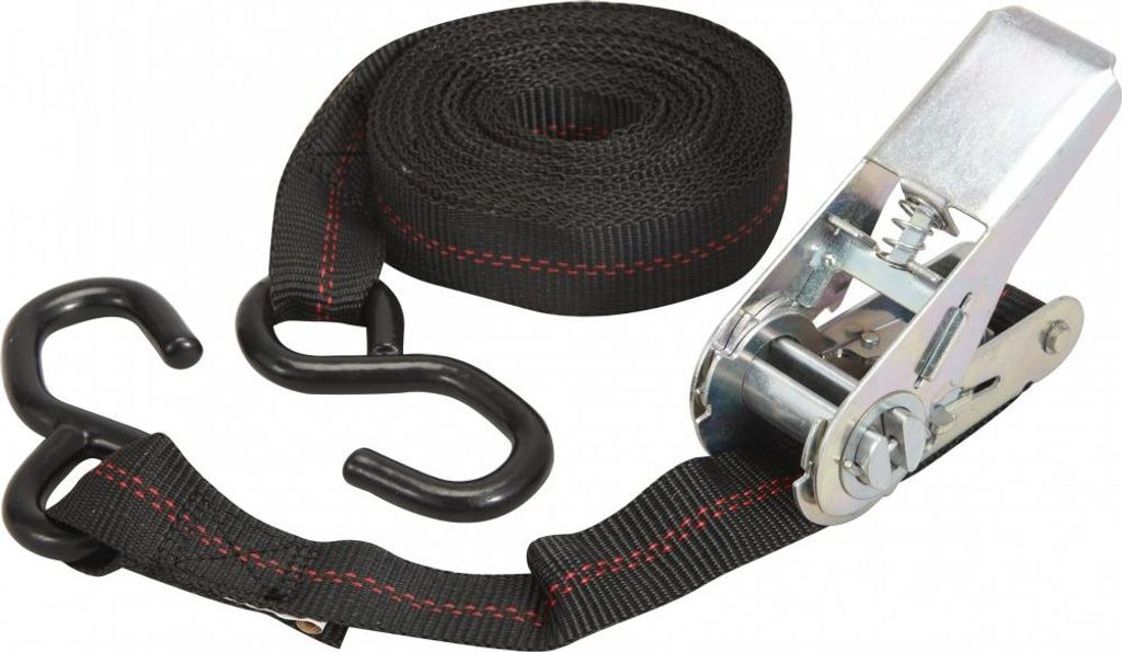 Gurt mit Ratschenspanner und Haken x L.5 m x B.25 mm Produktbild 