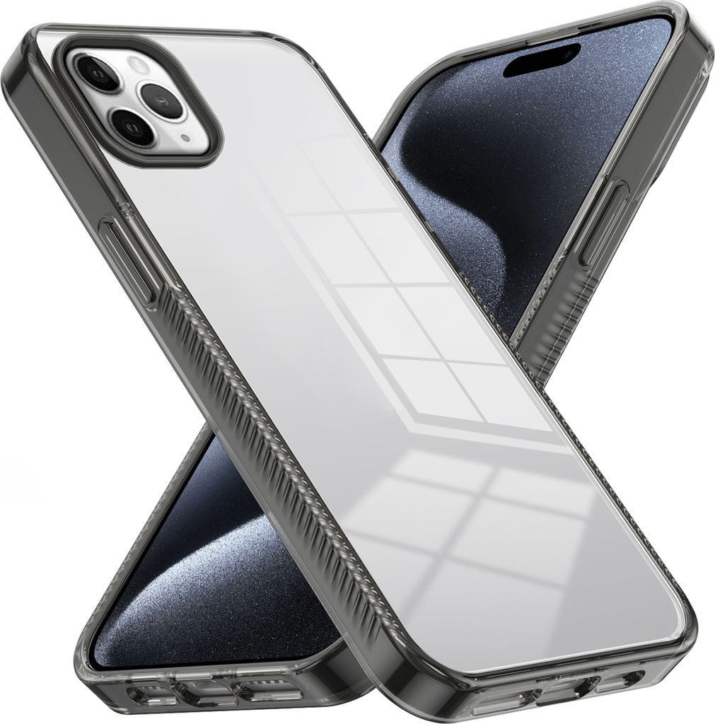 Hülle für iPhone 11 Pro Max Rutschfest Kristallklare Stoßfeste TPU Bumper Handyhülle Schwarz