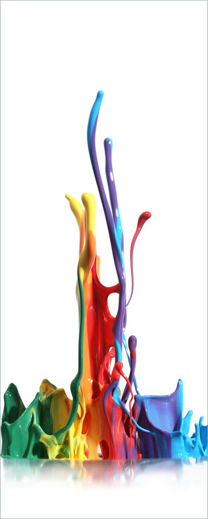 Wallario selbstklebendes Poster - Farbklecks von links - Bunte Farben auf Abwegen, Größe: 80 x 200 cm