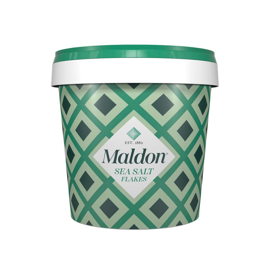 Maldon Sea Salt Flakes im Eimer, 570g, Meersalzflocken, Maldon Crystal Salt Co.