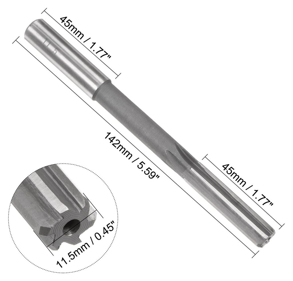 Maschine Reibahle 11,5 mm, H7 HSS Drehmaschinen Futterreibahlen mit 6 geraden Schneiden, Runder Schaft Fr?swerkzeug, Metrischer Maschine Reibahle f...
