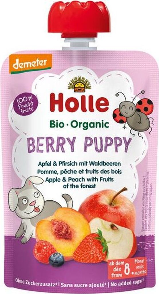 Holle Berry Puppy Apfel & Pfirsich mit Waldbeeren 100 g Produktbild 