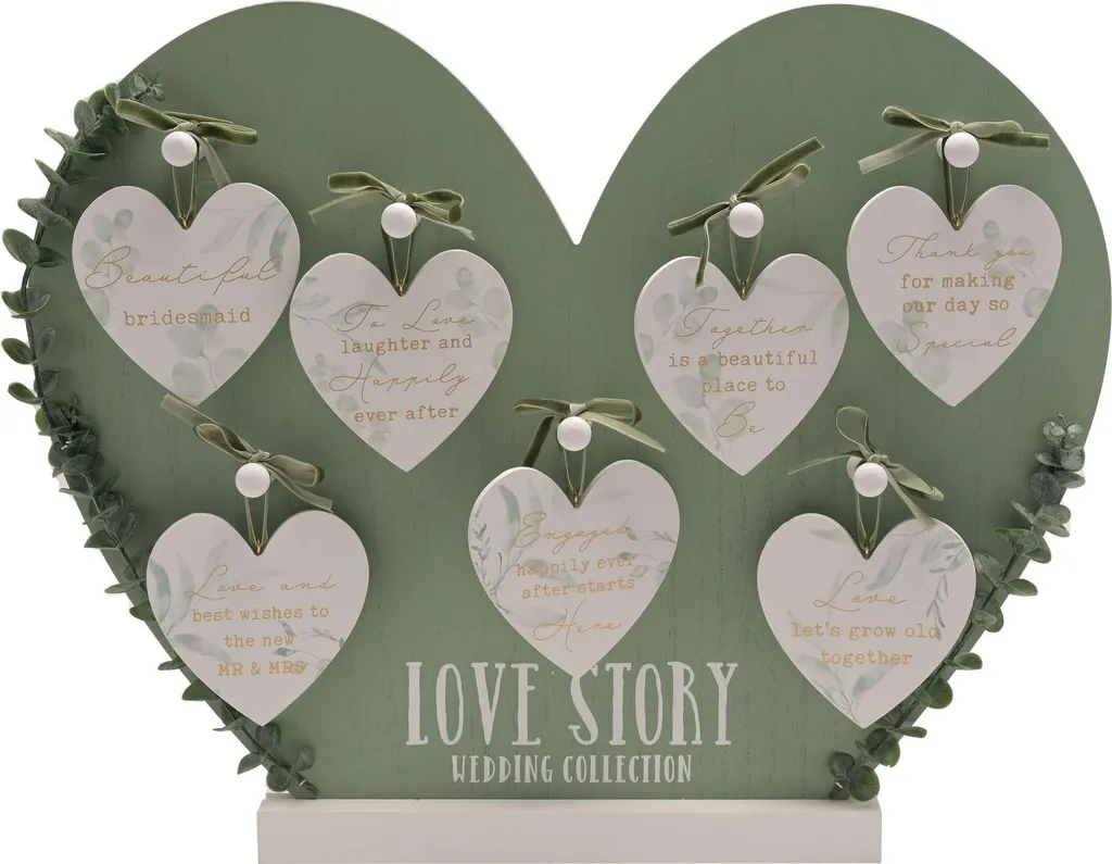 Livre d'Or Love Story Cœurs sur Pied WD2362 - 42 Cœurs en Bois Vert