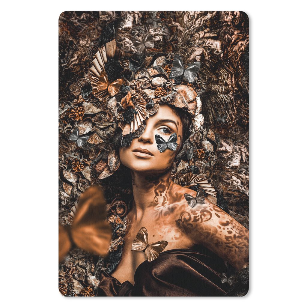 MuchoWow® Mauspad Mousepad Luxus - Frau - Schmetterling Produktbild 