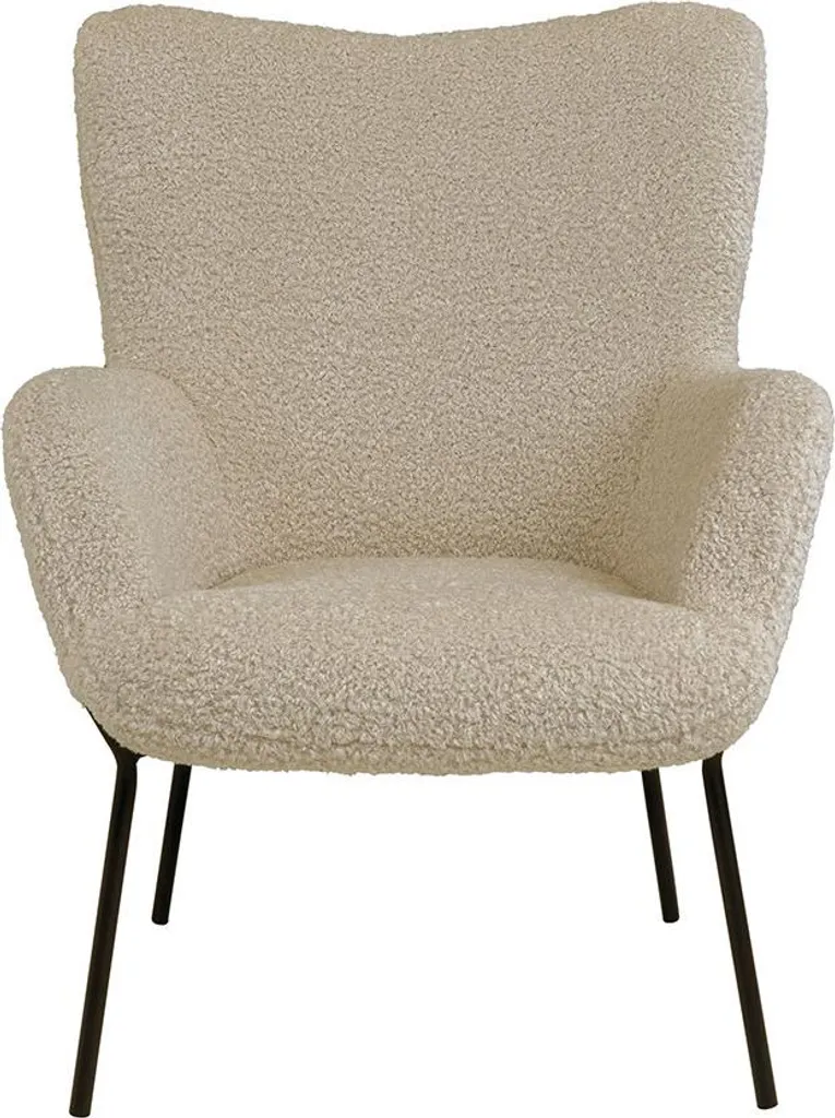 Fauteuil Lisa Design Emilio beige - Tissu bouclette doux et élégant