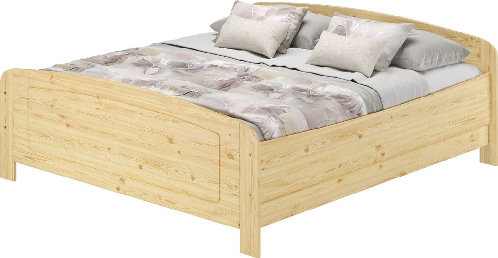 Seniorenbett extra hoch 180x200 Doppelbett Holzbett Massivholz Kiefer Zubehör wählbar V-60.44-18ohne Zubehör