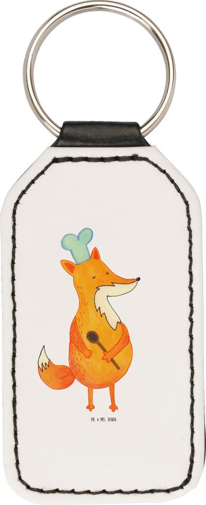 Mr. & Mrs. Panda schlüssel anhänger Fuchs Koch - Weiß - Geschenk, Hungrig, Schlüsselanhänger, schlüsselbund, Taschenanhänger, Mit Spruch, Wi...