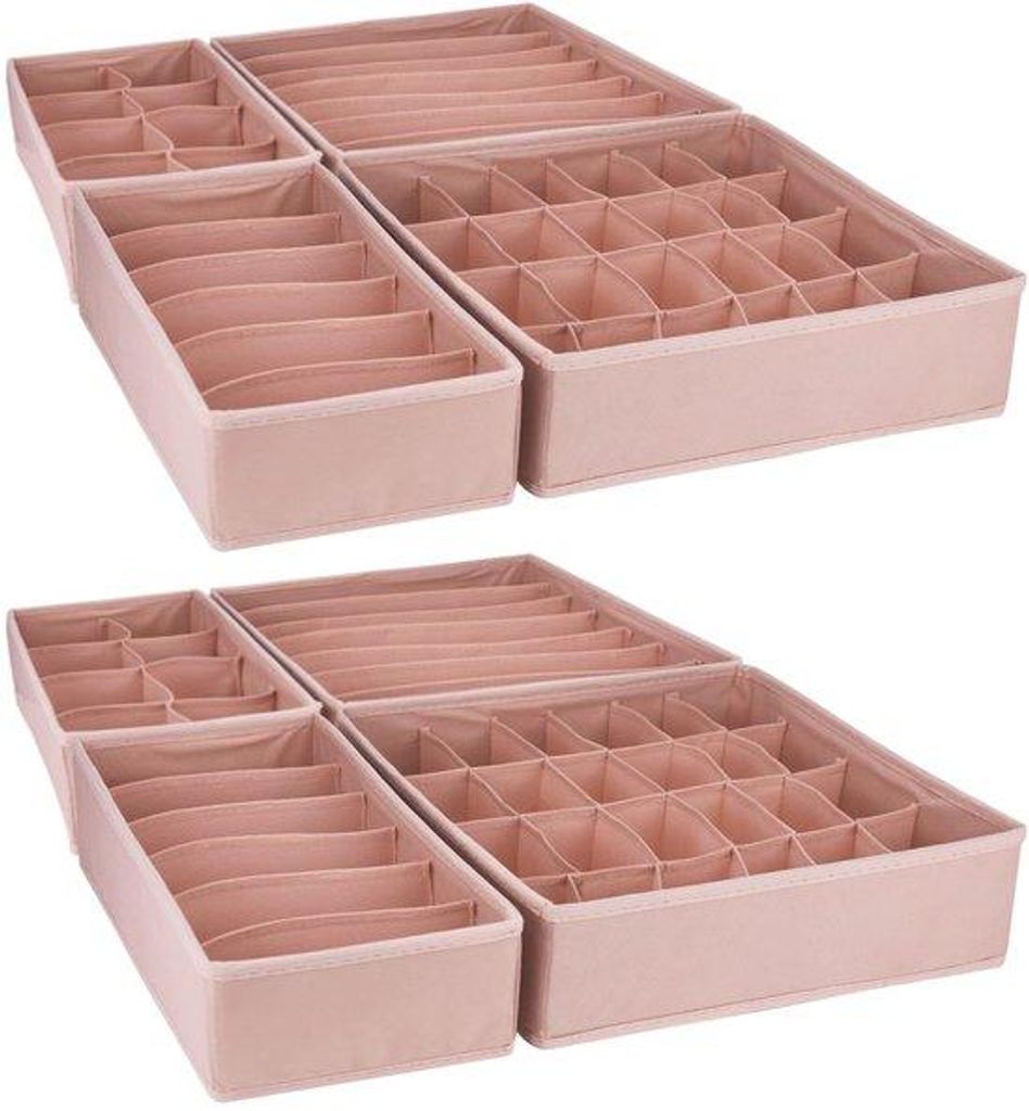Oudrozes 8-teiliges Lade-Organizer-System für Kleiderschrank, opvougbare Ladeverteilung für Unterwäsche, BHs, Socken, Strümpfe und Luierartikel.