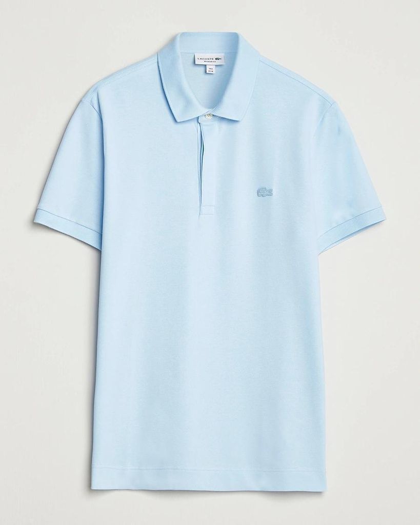 Lacoste Polo krótki rękaw jasnoniebieski bawełna 2 guziki Zdjęcie produktu 