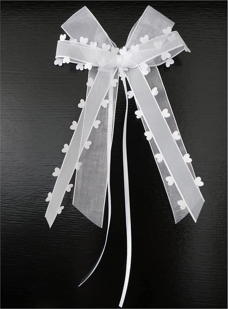 10 STK Autoschleifen Antennenschleifen,Organza Herzen Produktbild 