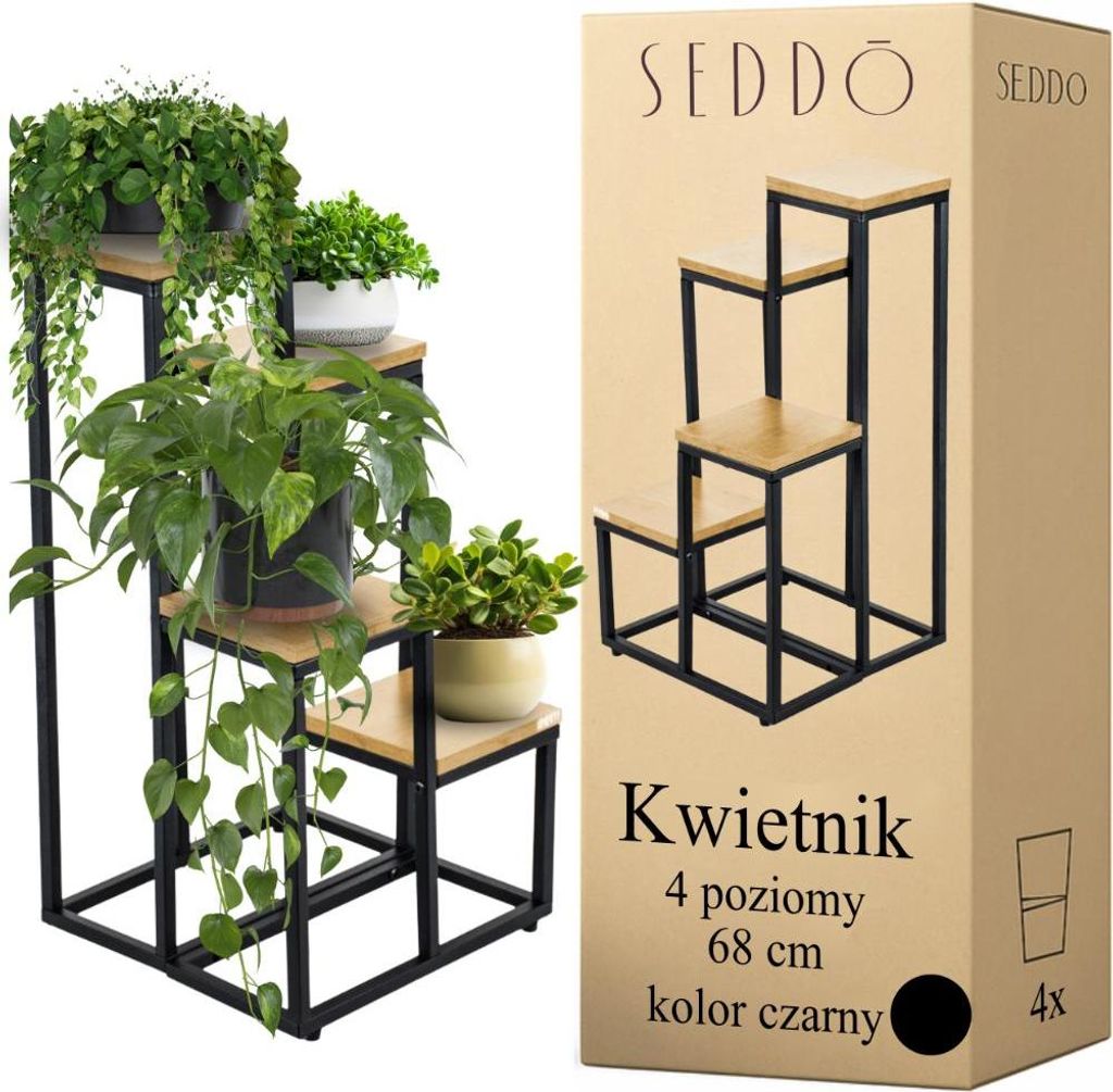 Mehrstöckiger Blumenständer für Blumen und Pflanzen, Industrial Rustic 68