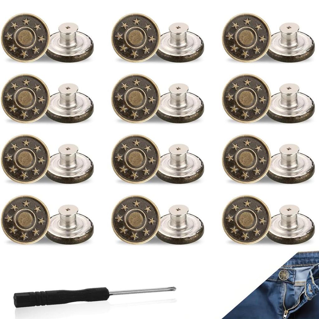 Botones para vaqueros – 12 unidades – 17 mm – Botones de Imagen del producto 