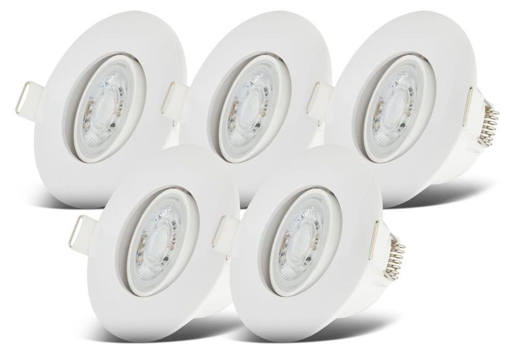B.K.Licht set de 5 spots LED encastrables 230V orientables Image du produit 