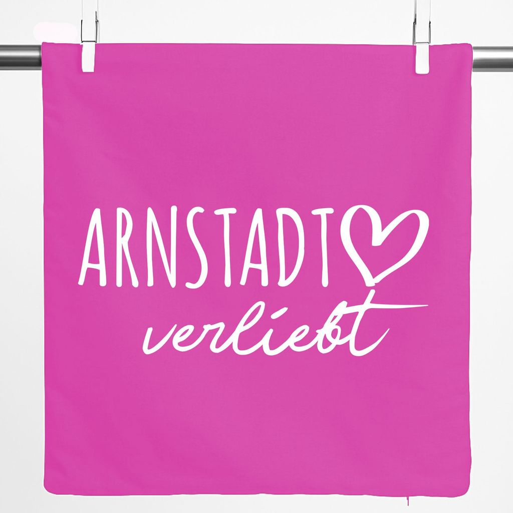 Huuraa Kissenbezug Arnstadt verliebt 40x40cm Fuchsia Baumwolle Dekokissenbezug Geschenkidee
