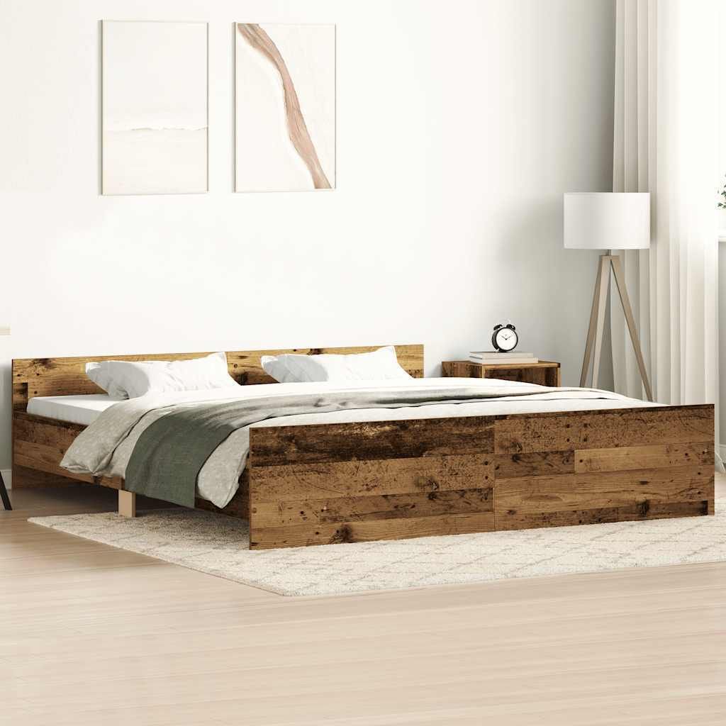 Möbel Bettgestell ohne Matratze Altholz-Optik 160x200cm Holzwerkstoff 3328754