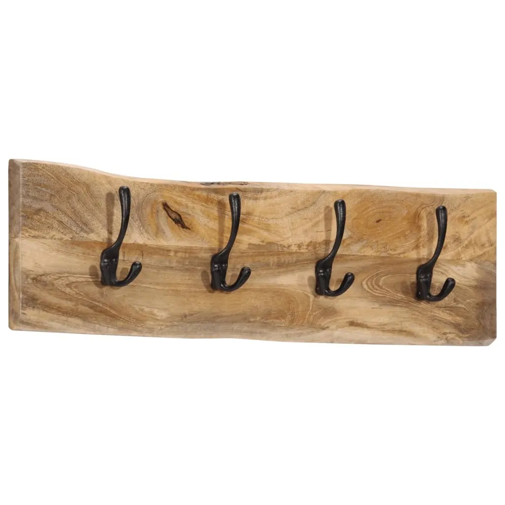 Appendiabiti Muro 4 Posti Legno Mango e Metallo - Design Industriale - 9