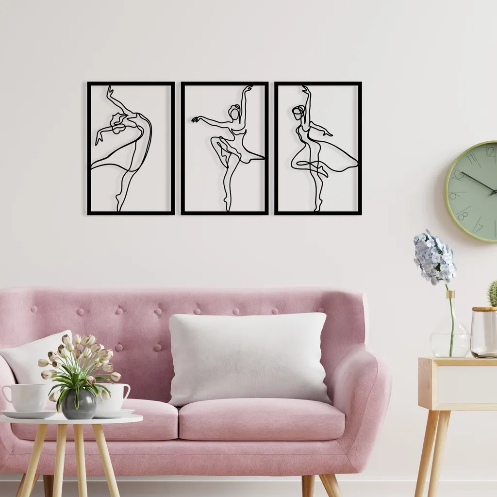 Wallity Zumra ENZ1286 Décoration Murale en Métal Noir 123 x 55 cm