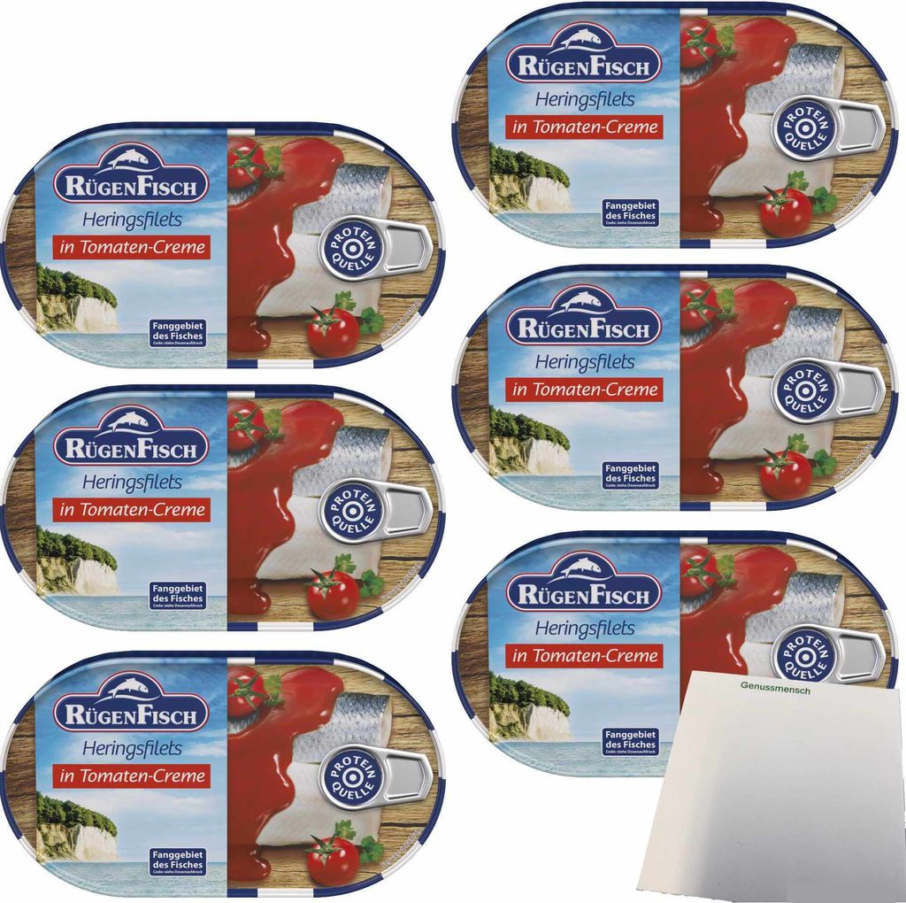 Rügenfisch Heringsfilet in Tomaten Creme 6er Pack (6x200g Produktbild 