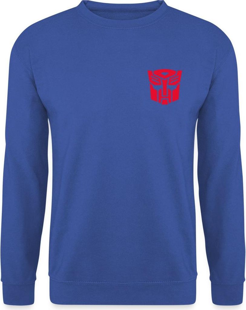 Spreadshirt Transformers Earth Spark Symbol Brustmotiv Autobot Uni Pullover, XL, Royalblau