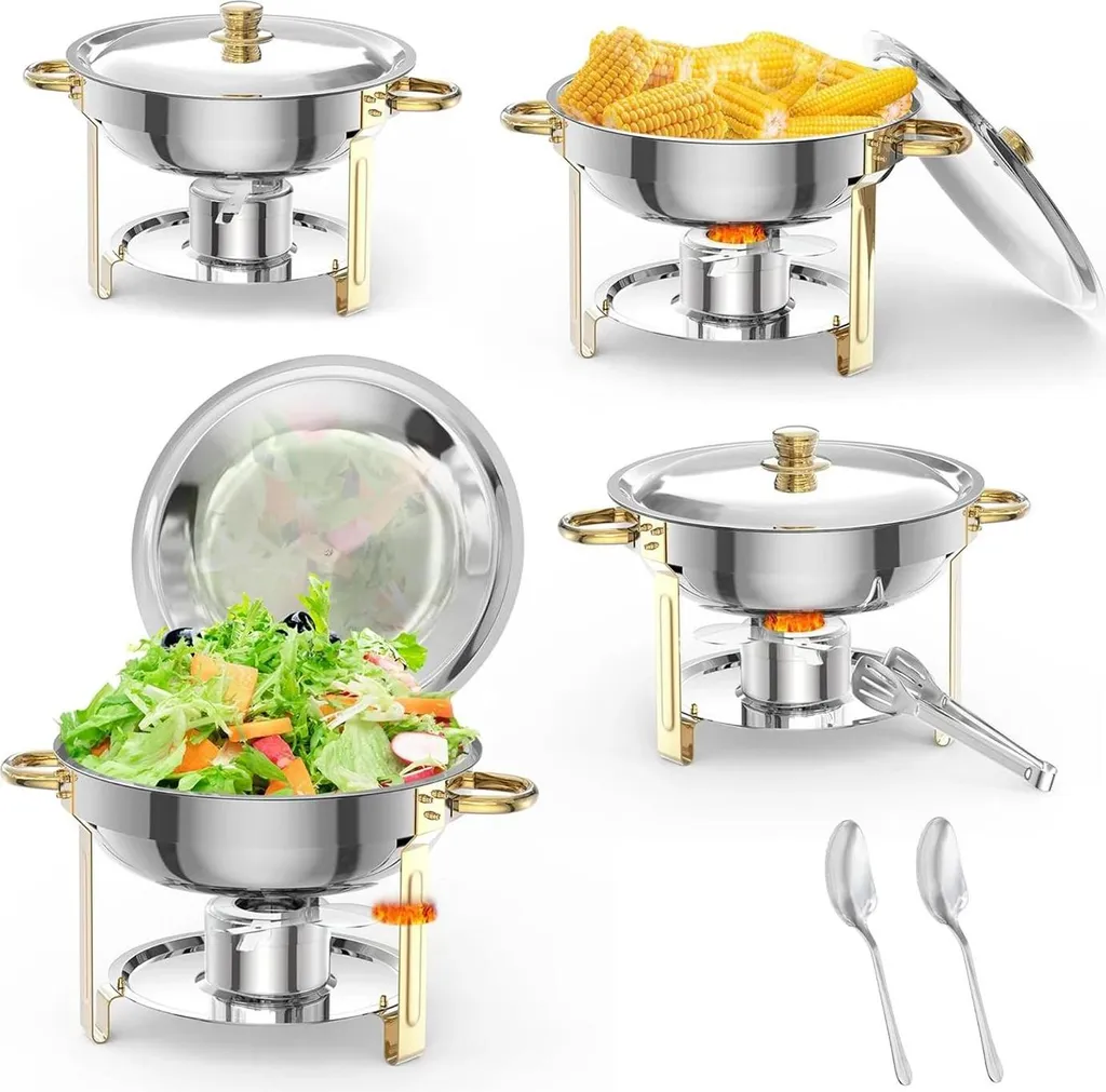 Garder vos plats au chaud avec ces réchauds de buffet 5L inox bleus