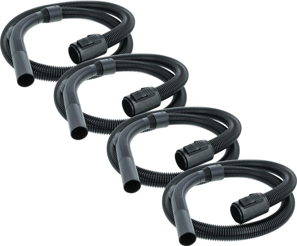 vhbw 4x Ersatz Schlauch kompatibel mit Kärcher KNT 4 Staubsauger - 2 m, Handgriff, 35 mm Rundanschluss