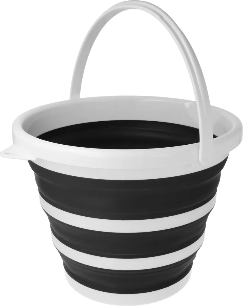 Seau Pliant en Silicone 10L Brunbeste BB-3130 - Seau Rétractable Gris