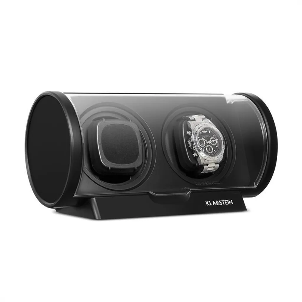 Remontoir 2 montres automatique Lugano noir silencieux à 4 programmes