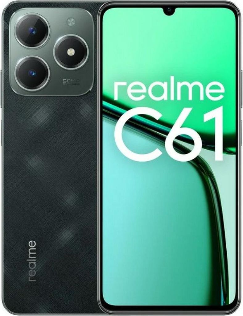 A smartphone is shown with its screen displaying marketing text.