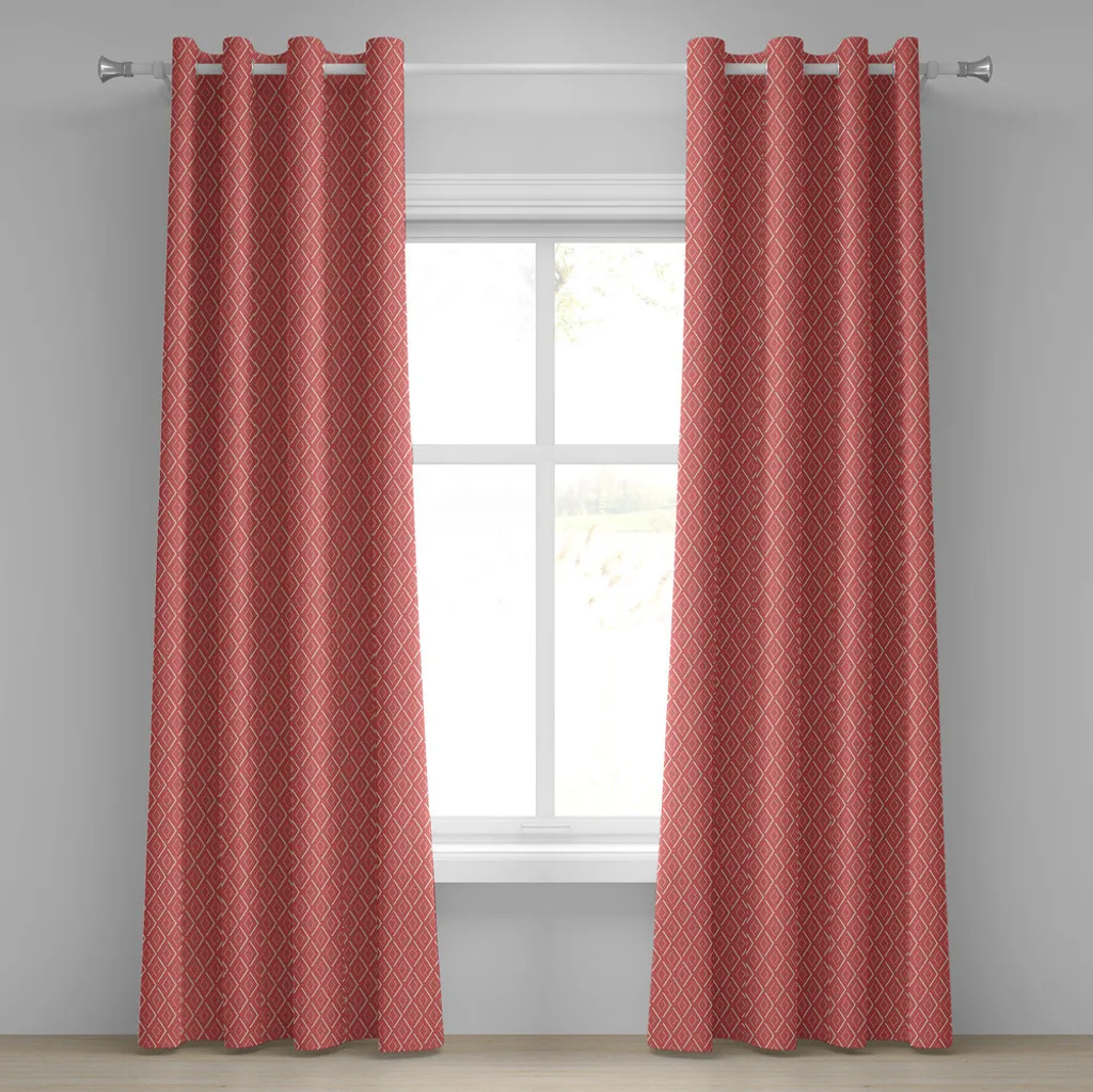 Tenda Retro Chevron Corallo ABAKUHAUS - Stile Anni 70 Moderno